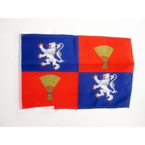 Drapeau De Table Province De Gascogne 21x14 Cm - Petit Drapeau Gascon Avec Socle Noir