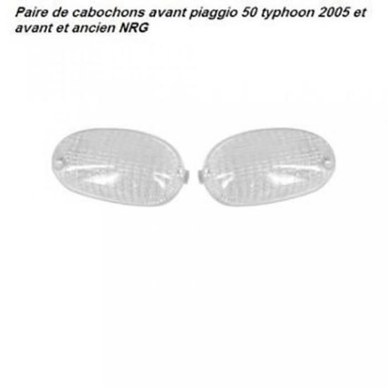 Cabochons De Clignotant Arrière Pour Scooter Piaggio Typhoon 50 - Paire - Compatible Origine - 109x51x20mm - 4