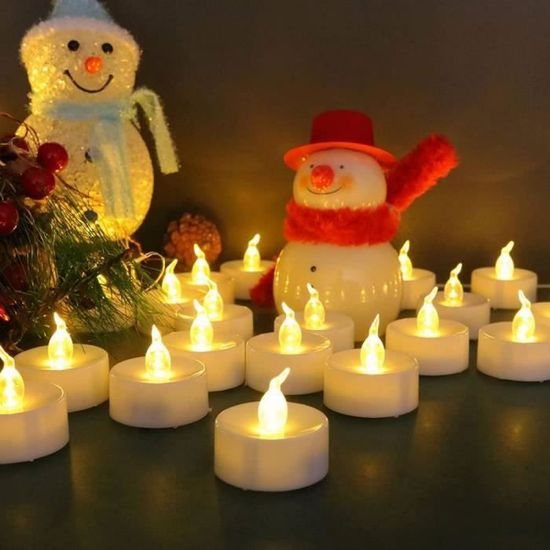 12 Bougies LED Sans Flamme - Blanc Chaud, Piles CR2032, Autonomie 150h - Pour Noël, Mariage, Décoration