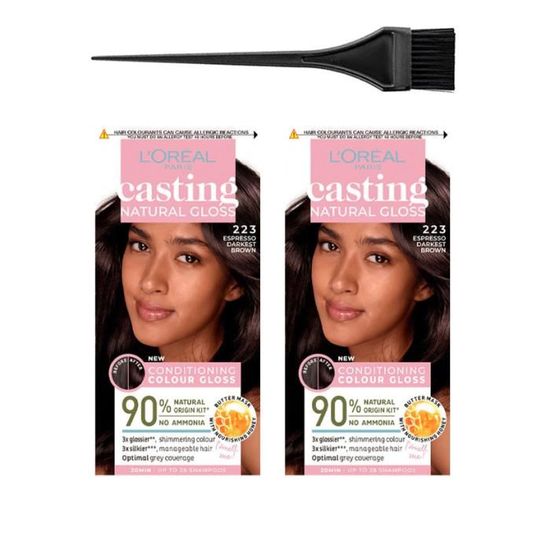 Coloration L'Oréal Casting Crème Gloss 323 Chocolat Noir - Teinture Capillaire Crémeuse