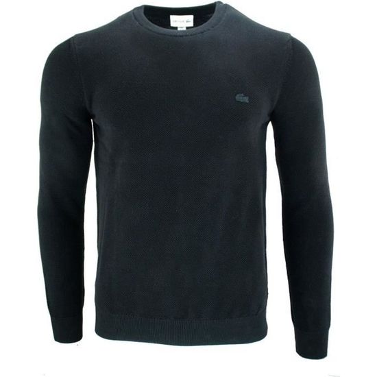 PULL LACOSTE HOMME COL ROND NOIR Noir Cdiscount Pret a Porter
