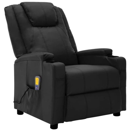 7976Jill- Fauteuil électrique de massage,sofa Fauteuil relax Fauteuil Relaxation inclinable Noir SimilicuirTALLE:75 x 88 x 106 cm