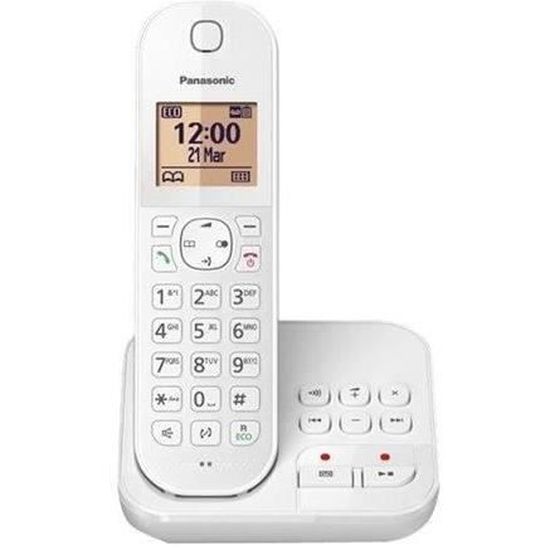 Téléphone sans fil PANASONIC KX-TGC420 avec répondeur - Blanc - Monobloc - 1000mAh - 1,77" - Répondeur