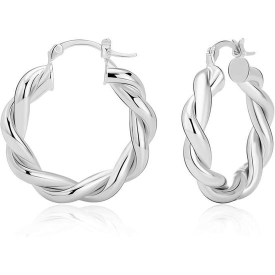 Boucles D'oreilles Créoles Plaqué Or 14K - Hypoallergéniques - Pour Femmes - Style Chic