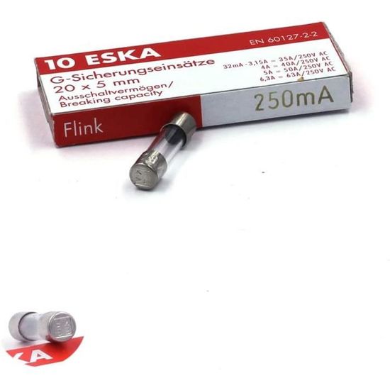 Lot De 10 Fusibles Rapides En Verre 1.25A / 250V - Taille 5x20 Mm - Pour Appareils électroniques Et électriques