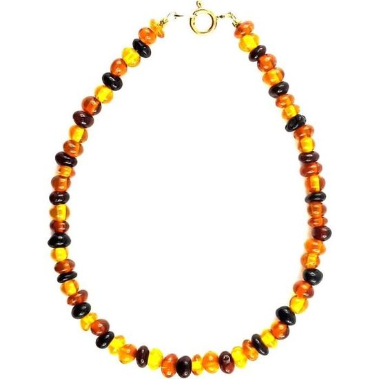2 Bracelets En Ambre Naturel Brut - Couleur Orangé/marron, Occasion - Bijoux Naturels Sans Marque