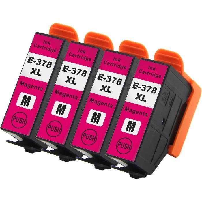 4 Cartouches D'encre Magenta Compatibles Canon CLI-571M - Remplacement Pour Imprimantes PIXMA - 12ml Chacune