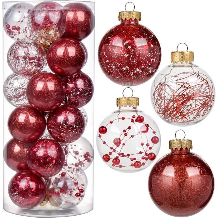 Lot De 5 Ou 10 Boules De Noël – Décoration De Sapin, Plastique, Fabriqué En France, Neuf