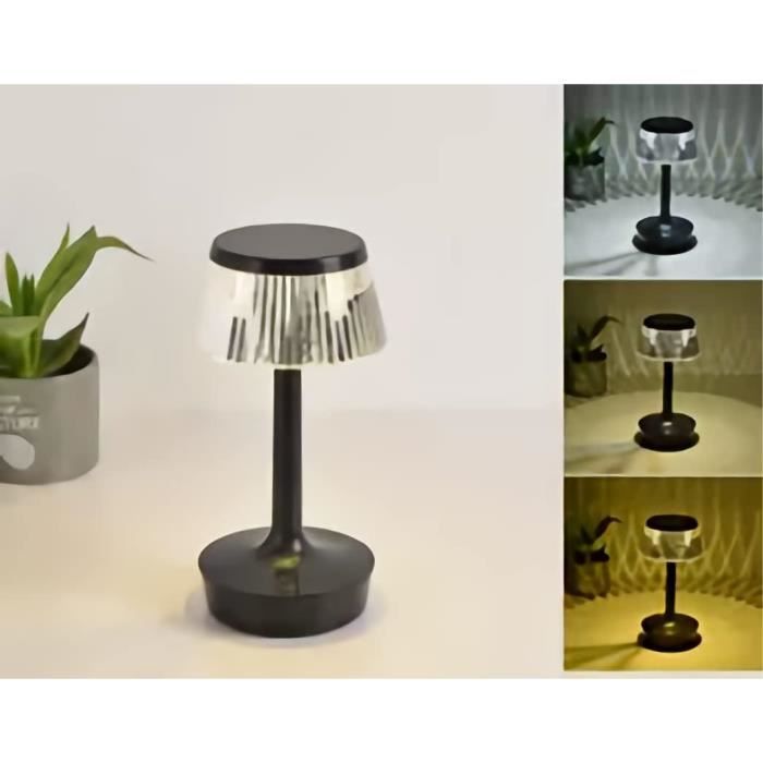 FUYO Lampe de Table Sans Fil, Dimmable Lampe de Table Rechargeable, 3