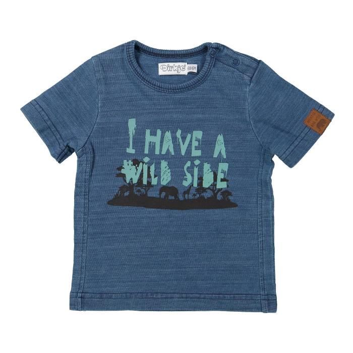 DIRKJE T-Shirt I Have a Wild Side Bleu Bébé Mixte