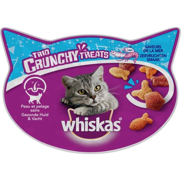 WHISKAS Trio crunchy friandises - Saveurs de la mer - Pour chat - 55 g