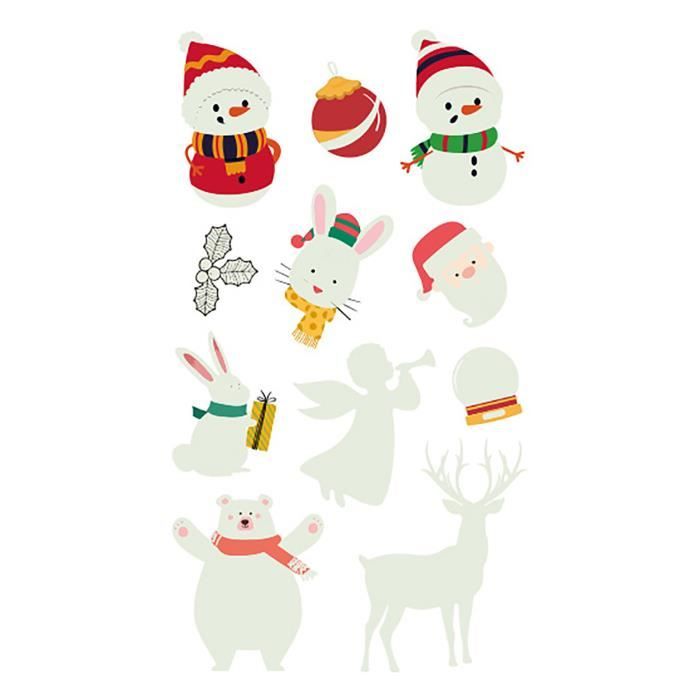 Décoration murale de tatouage Noël Couleur fluorescente Petits 739JC