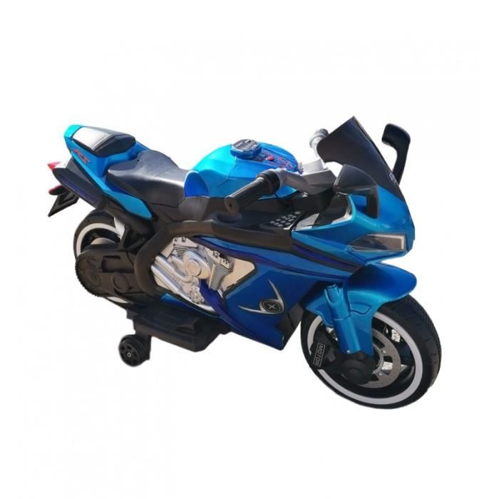 Moto Électrique Police Enfant 24V - Biplace, Sirène, Lumières LED - Blanc (ATAA Pro)