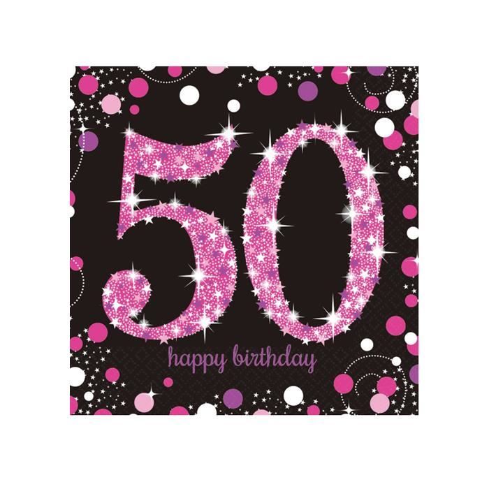 Rose pétillante 50e anniversaire serviettes