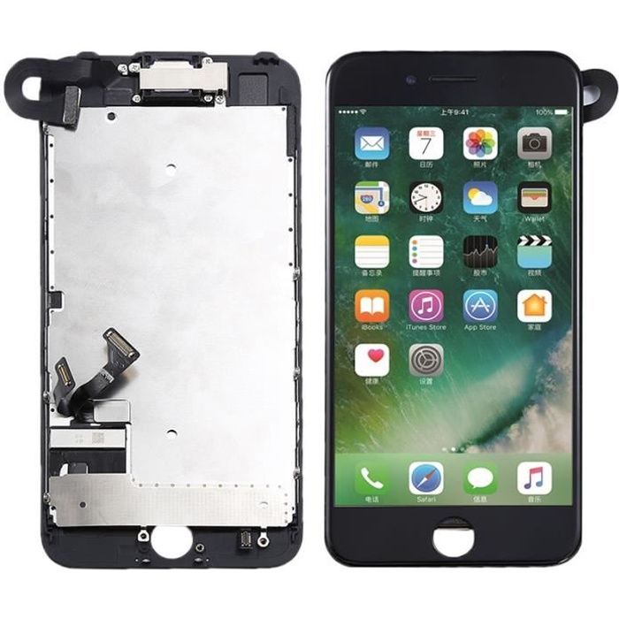 Noir lcd Ecran Tactile Vitre Tactile Complet + Caméra + Bouton Home Pour iphone 7 4.7\