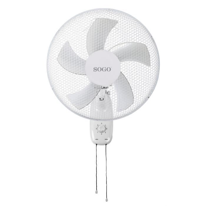 VENTILATEUR,Sogo ventilateur mural 16 -(40 cm),5 pales,3 vitesses,swing,silencieux,haute puissance,rapport basses niveau sonore,45W