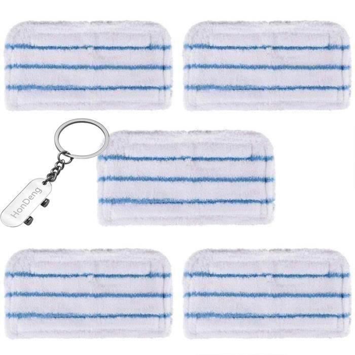 5 pcs Lingettes Patins Microfibres de Vapeur Steam Mop Rechange pour Balais Black Decker Lavables en Machine Accroches Adhésives