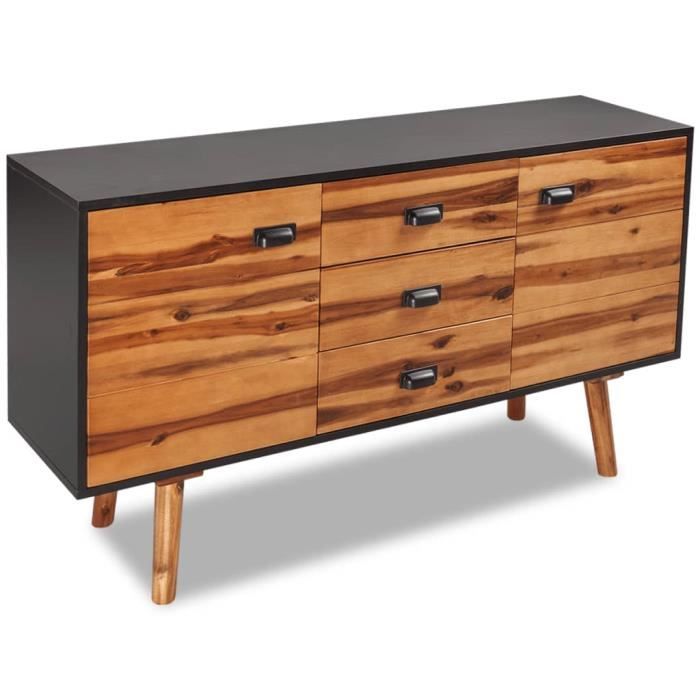 Haute qualité -Buffet bas Contemporain - Buffet De Cuisine Bahut scandinave - 115 x 35 x 70 cm Bois d'acacia massif #37919