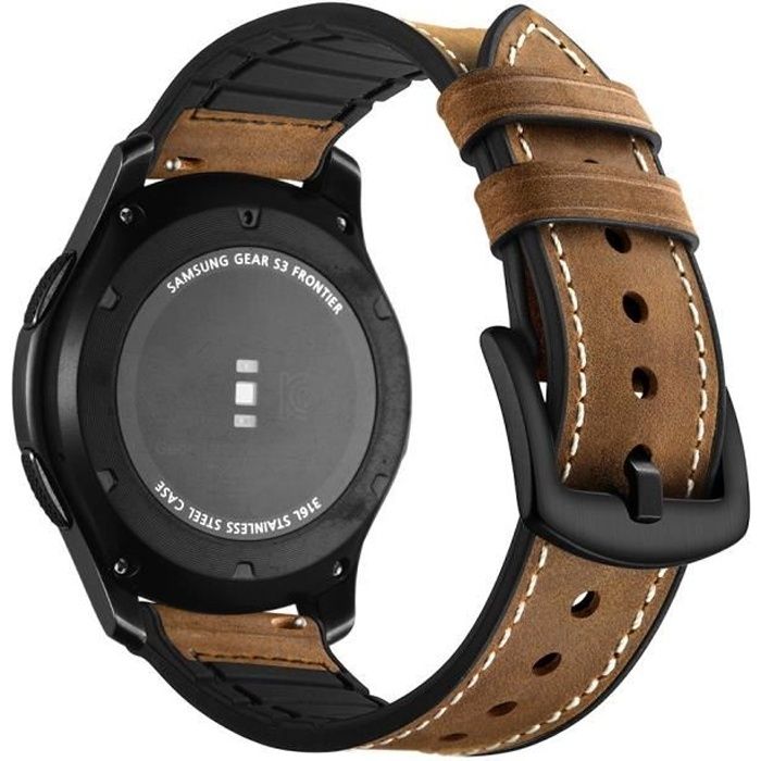 Bracelet Gear S3 Frontier,Bracelet Samsung Gear S3 Frontier en Cuir Bracelet Montre 22mm Samsung Gear Sport S3 Classic Bracelet d