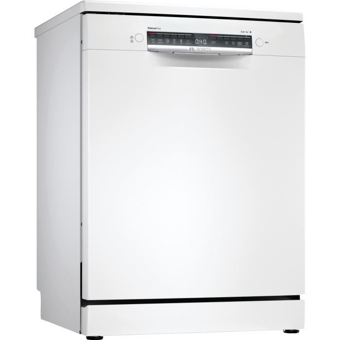 Lave-vaisselle pose libre BOSCH SGS4HTW47E SER4 - 12 couverts - Induction - L60cm - 44 dB - Blanc