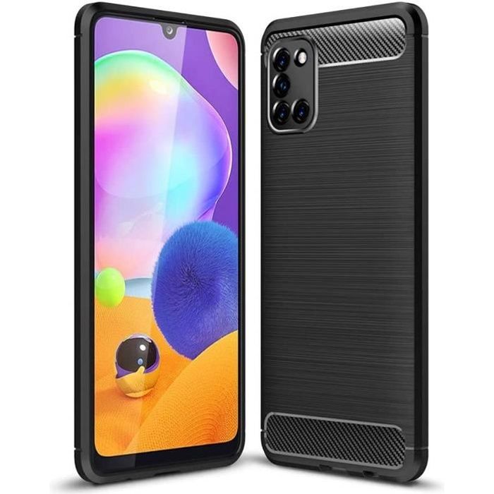 Coque pour Samsung Galaxy A31 , Coque Silicone Anti-Choc Anti-Rayure Gel Case - Noir