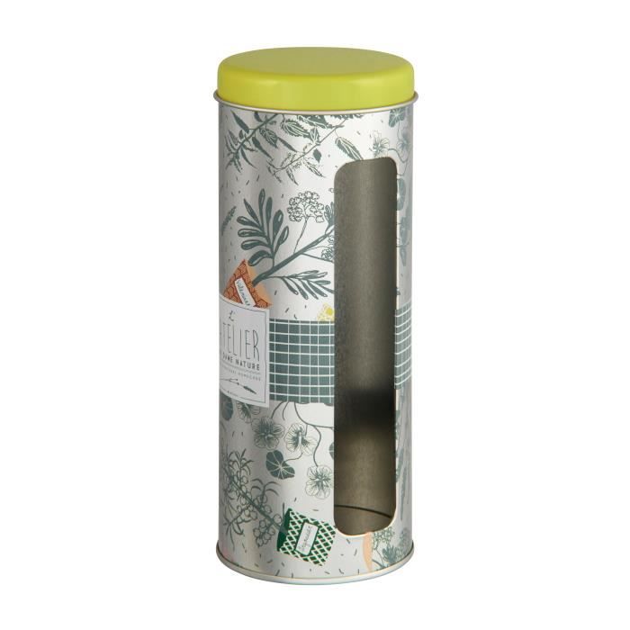 Boite À Cotons Démaquillants L'ATELIER DE DAME NATURE En Métal - Rangement Accessoire Déco Salle Bain DLP Derrière La Porte