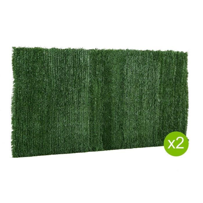 Lot de 2 Haies artificielles - 200 x 300 cm Vert.
