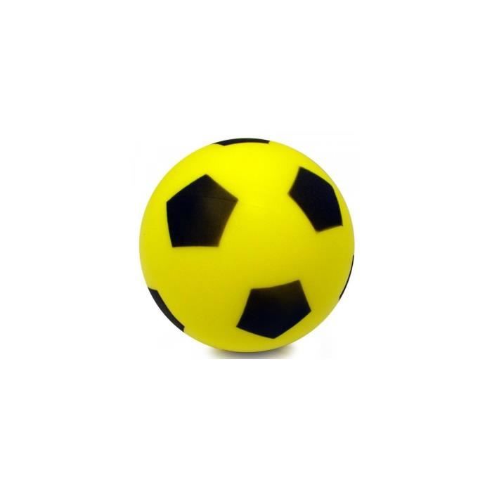 Ballon Foot En Mousse Jaune 20 Cm - Pour Interieur ou Exterieur - Taille 5 - Football - Enfant - Jeu Balle Soft - Sport