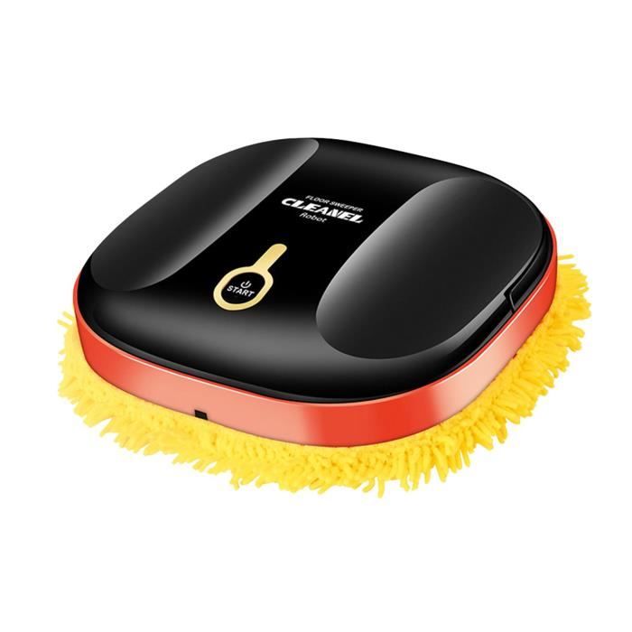 Robot de vadrouille intelligent Balayage à faible bruit Vadrouille sèche et humide Rechargeable silencieux Mini vadrouille noir