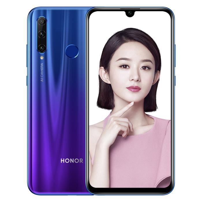 Huawei Honor 20 Lite/20i Smartphone 128 Go (Ram 4 Go) Dual SIM -Version internationale-Bleu