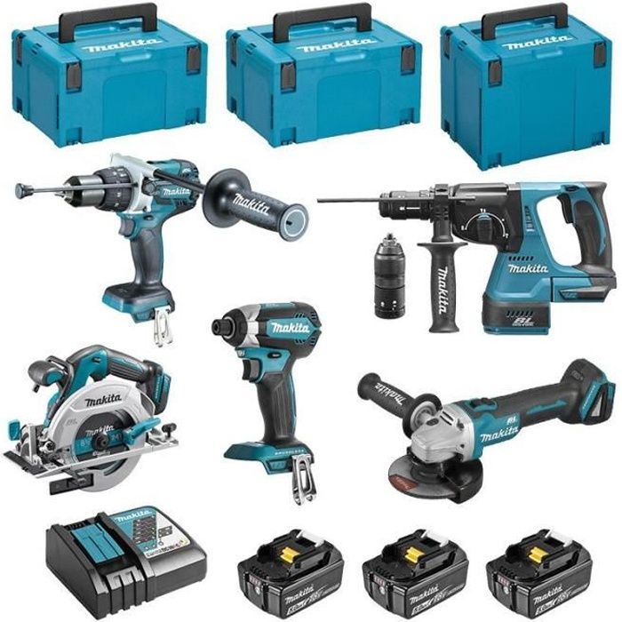 Pack 5 Outils MAKITA DLX5023TJ LXT 18 V (3 x 5,0 Ah)