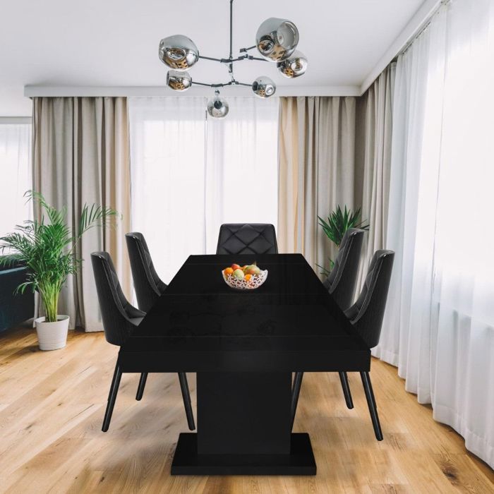 Table extensible Mustang Noir laqué