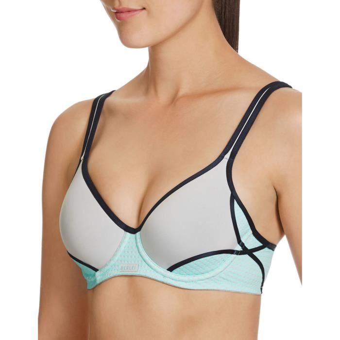 Berlei Electify Soutien-Gorge Sport Avec Armatures Rembourré - Blanc et Gris
