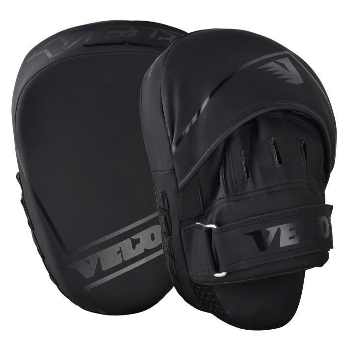 VELO Boxing Focus Pads Formation Crochet Gants Mitaines De Punch Coup De Pied Courbé Jabs De Combat Matt BLK