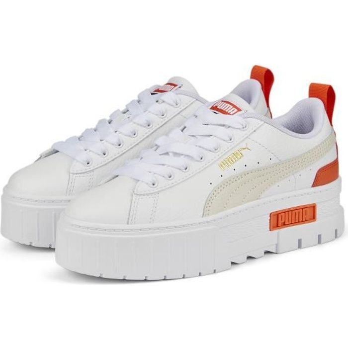 Baskets femme Puma Mayze Lth - blanc/gris - 36