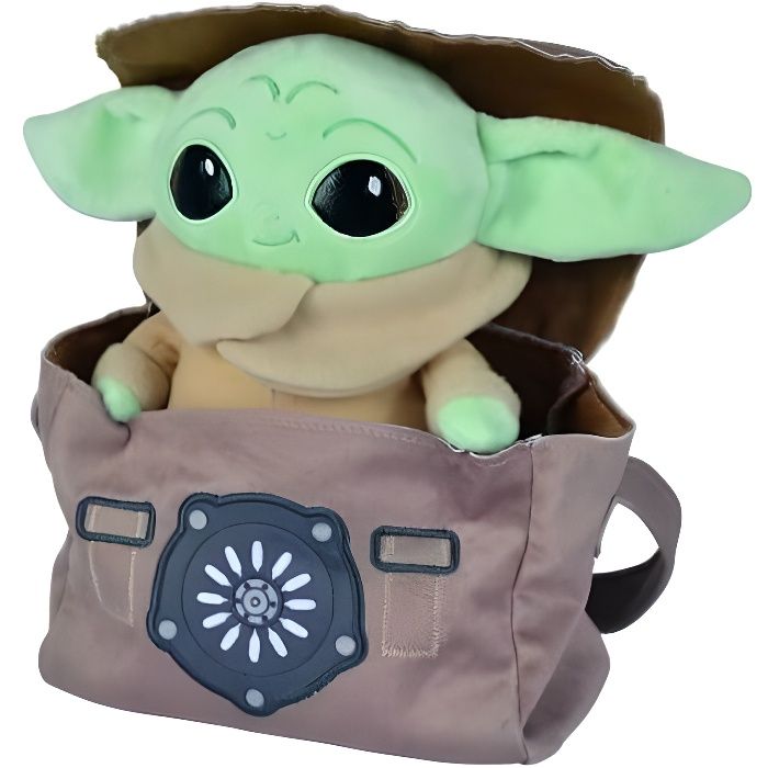Peluche Star Wars - Bébé Yoda dans son sac - 25 cm