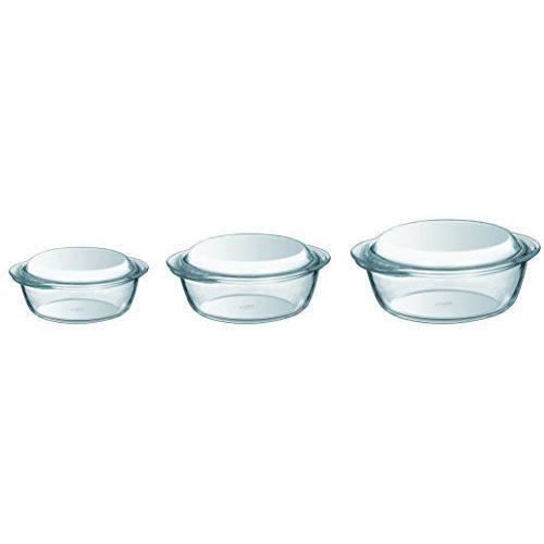 Pyrex Lot de 3 cocottes en verre borosilicate