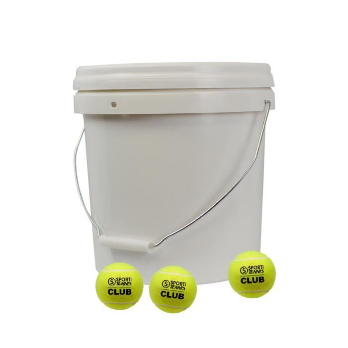 Seau de 36 balles de tennis club Sporti France - blanc/jaune - TU