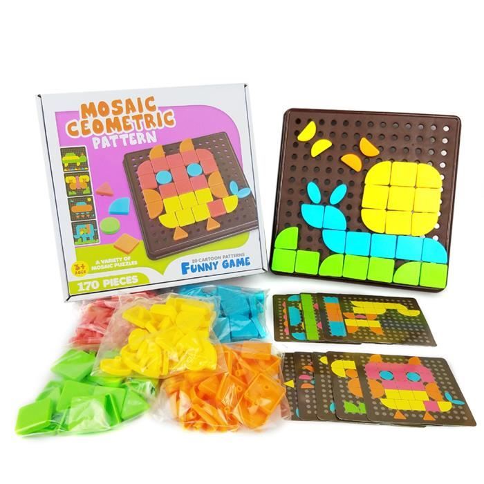 Jeu De Construction Mosaïque Puzzle Enfant Jouet Educatif Créatif Jouet Assemblage pour Garçons et filles plus de 3 ans Enfant