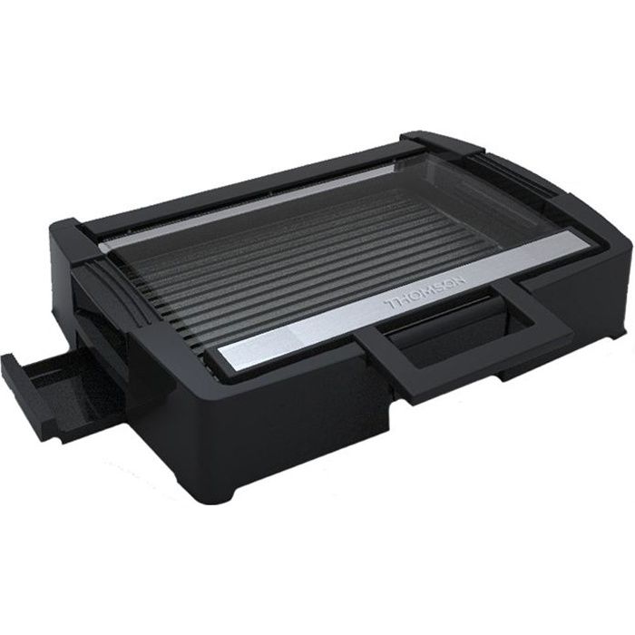 THOMSON THGR05767-Plancha/grill-Surface de cuisson : 35,5 x 25,5 cm-Couvercle en verre anti projections-Puissance 1500W