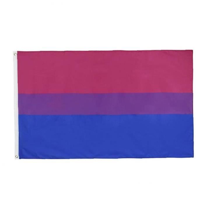 Drapeau de fierté bisexuelle Couleur Vivid Couleur LGBTQ Bannière Gay Pride Festival Décoration 90x150cm