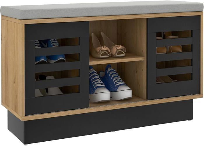 Meuble à Chaussures étroit Avec 2 Tiroirs Rabattables - Design Bohème Cannage - 80x24x115 Cm, Capacité 20 Paires - Pour Entrée, Couloir - 11