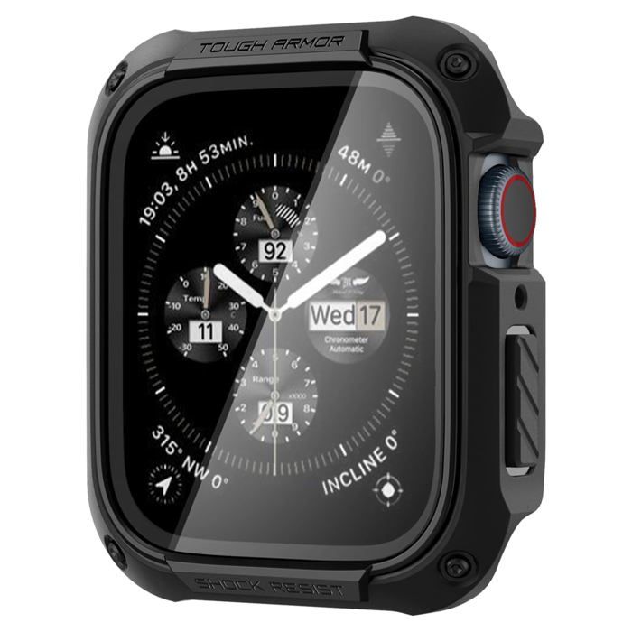 Spigen - ACS04183 - Tough Armor 360 Coque avec Protection Ecran Compatible avec Apple Watch Serie 9 8 7 45mm - Noir