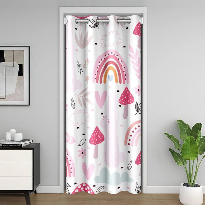 Hnmdmyi Rideau De Douche Arc-en-Ciel 180x180 Cm – Boho Abstrait Coloré – Mignon Cartoon Enfants – Polyester Imperméable + Crochets
