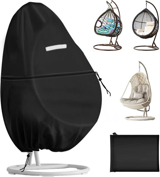 Housse de chaise suspendue de cour tissu Oxford plaqué argent 210D double couche imperméable-190*115 cm