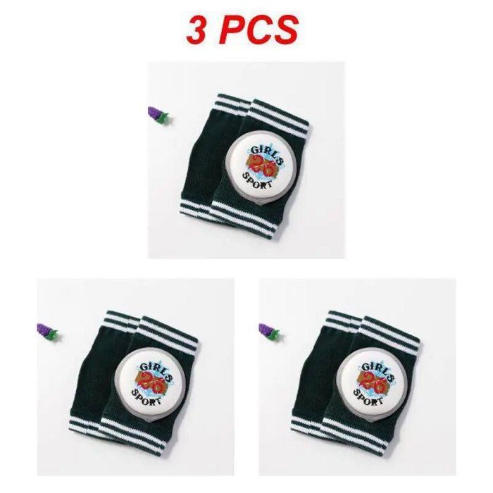 Genouillères Bébé Protection Rampage Réglables Noires - Pour Tout-Petit Fille Garçon Taille Unique