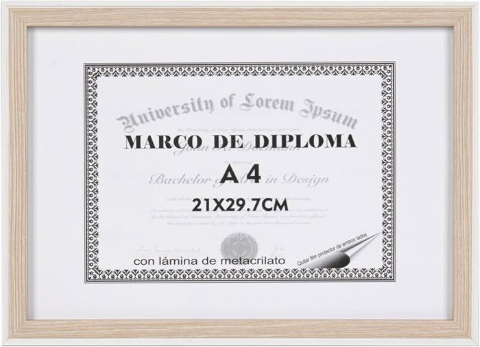 Cadre de diplôme A4 Décoration 21 x 29,7 cm avec support de pied et ...