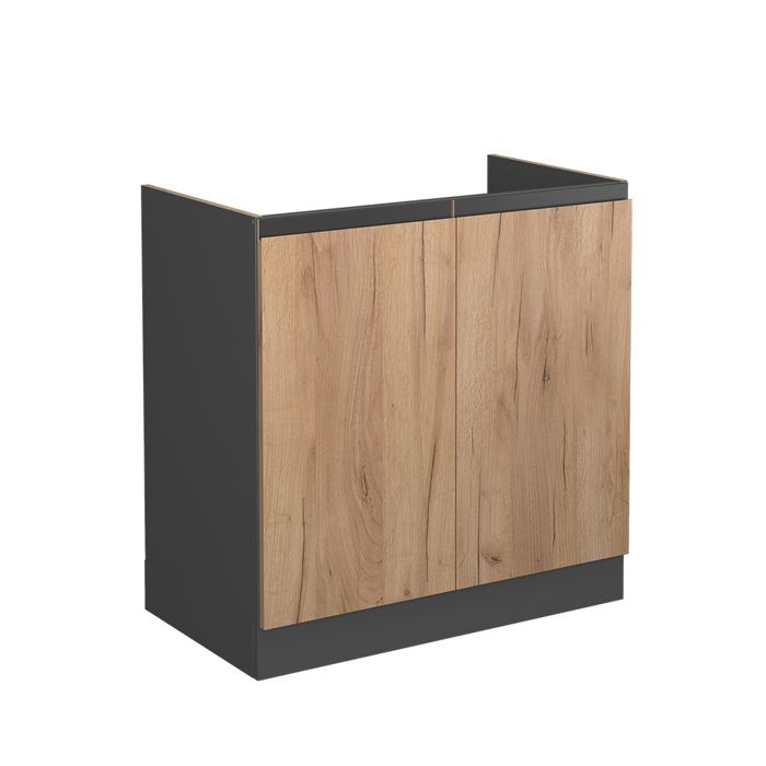 Meuble cuisine R-Line 80cm J-Shape sans PT Chêne de force doré/Anthracite Vicco 39720
