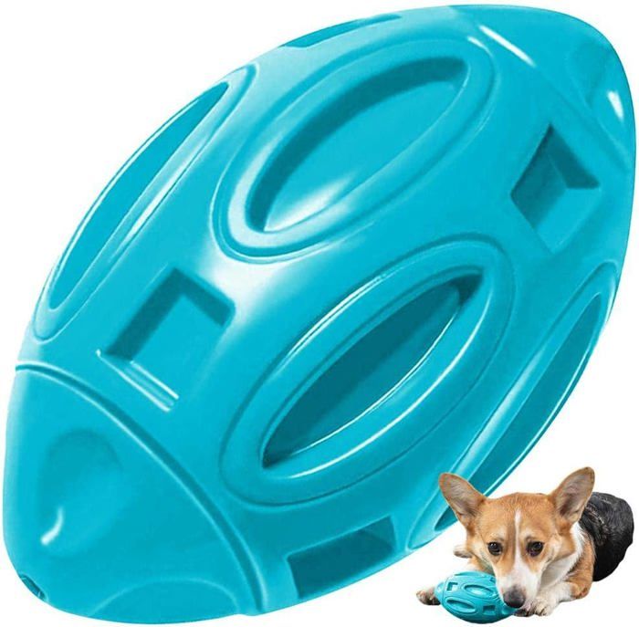 Comparer les prix de Ballon de Rugby pour Chien Jouet Couineur en Caoutchouc Indestructible pour Chiens de Moyenne et Grande Taille PZCC