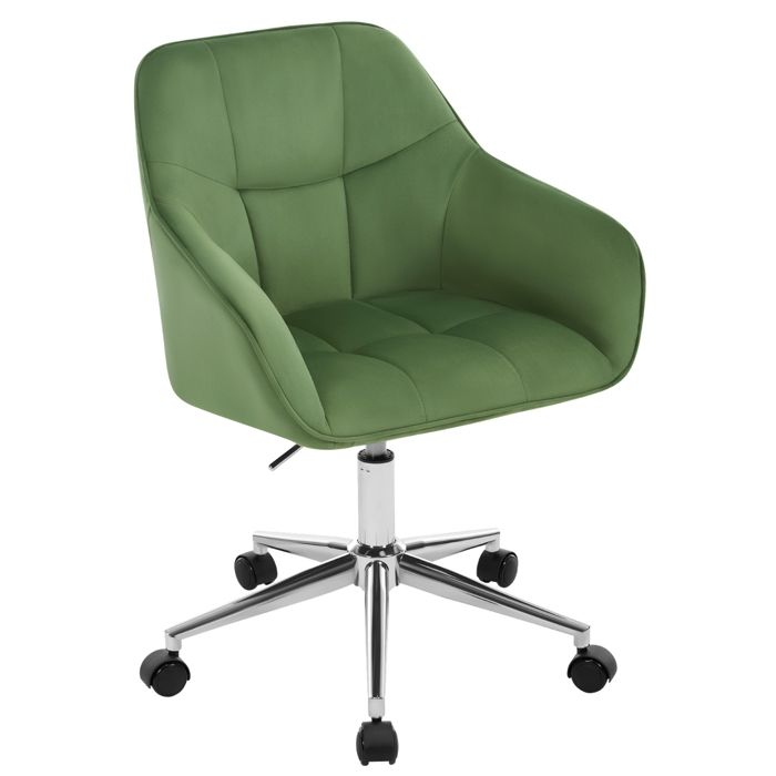 WOLTU Chaise Bureau Velours Crème Blanc - Fauteuil Ergonomique Pivotant Réglable En Hauteur